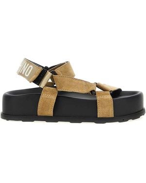 Moschino Suede Sandals - Natural