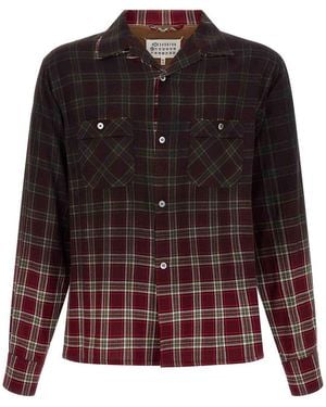 Maison Margiela Check Shirt With Gradient Effect - Brown