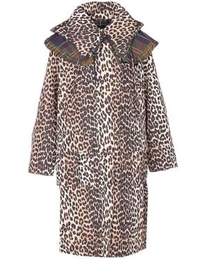 Barbour Leopard Print Parka - White