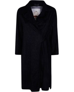 Maria Calderara Cape-Style Dusterfaux Suede Coat - Black