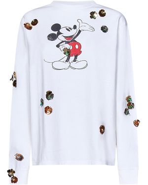 Coperni Mickey Printed T-Shirt With Sequins - White