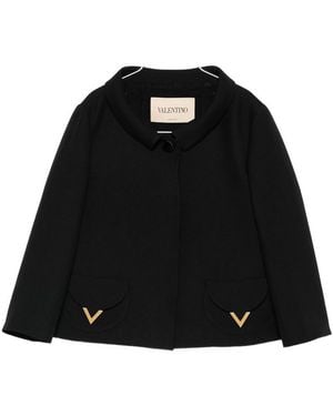 Valentino Garavani Vlogo Signature Wool And Silk Jacket - Black