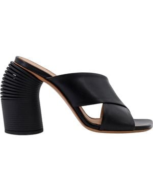 Off-White c/o Virgil Abloh Chic Leather Sandals With Squared Toe - Black