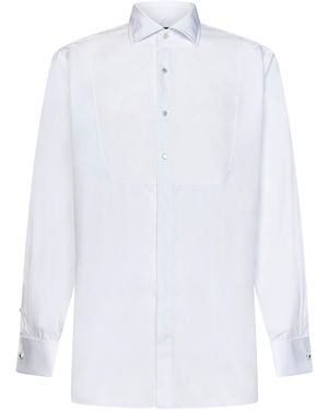 Lardini Cotton Shirt With Partial Visible Buttoning - White