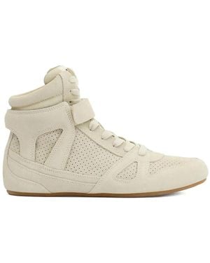 Isabel Marant Senny High Suede Trainers - Natural