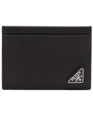 Prada Saffiano Leather Card Holder - White