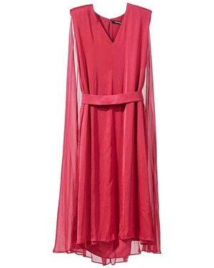 KARL LAGERFELD Midi Ceremony Cape Dress - Red