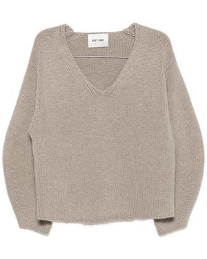 Soft Goat Cashmere V-Necked Jumper - Natural