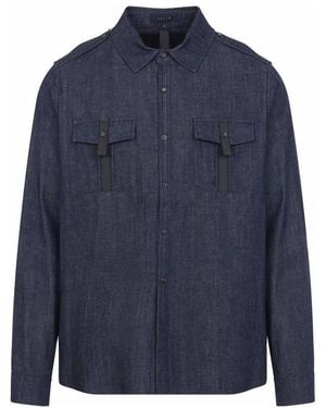 Sease Cotton Denim Overshirt - Blue
