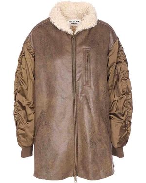 Isabel Marant Etoile Evina Jacket Frontal Zip Closure - Brown