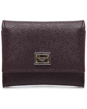 Dolce & Gabbana Calfskin Wallet With Logo - Purple