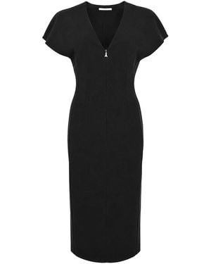 Patrizia Pepe V-Neck Jersey Dress - Black