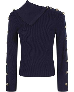 Elisabetta Franchi Tricot Round Neck Jumper - Blue