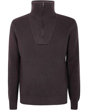 FILIPPO DE LAURENTIIS Half Zip Jumper - Blue