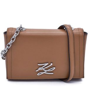KARL LAGERFELD K/Autograph Small Crossbody - Brown