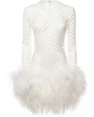 Dolce & Gabbana Short Mesh Dress With Sequins - White
