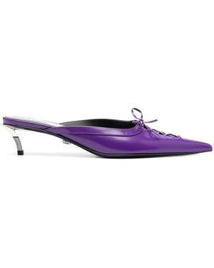 Versace Pin Point Mules With Kitten Heel 50Mm - Purple