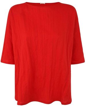 Apuntob 3/4 Sleeves Boat T-Shirt - Red