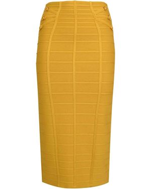 Elisabetta Franchi 3D Viscose Knit Skirt - Yellow