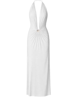 Amazuìn Stretch Jersey Long Dress - White