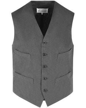 Maison Margiela Cotton And Silk Vest - Grey