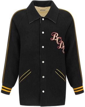 Bode 'Monogram Snap' Reversible Jacket - Black