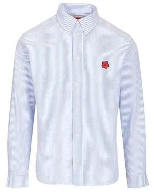 KENZO Camicia Con Fiori Boke - Blu