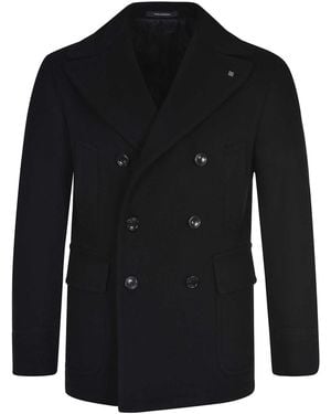 Tagliatore Tailors Overcoat Made Of Wool Blend - Black