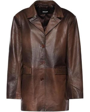 ROTATE BIRGER CHRISTENSEN Leather Blazer - Brown