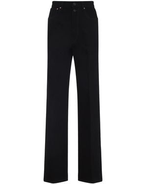 Lemaire High Waisted Straight Pants - Black