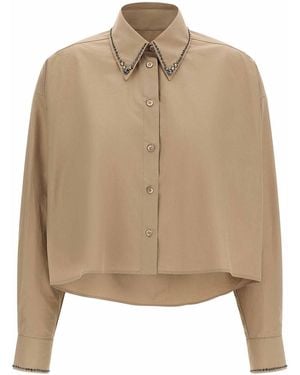 Fabiana Filippi Cropped Shirt - Natural