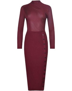 Self-Portrait Dress Made Of Viscose Blend - Red