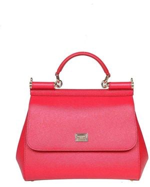 Dolce & Gabbana Sicily Media Sicily Leather Dauphine - Pink