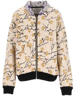 forte_forte Jacquard Bomber Jacket - Natural