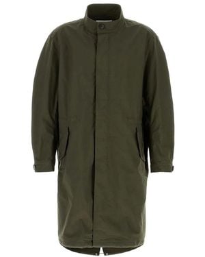 Givenchy Logo Printed Funnel Neck Parka - Green