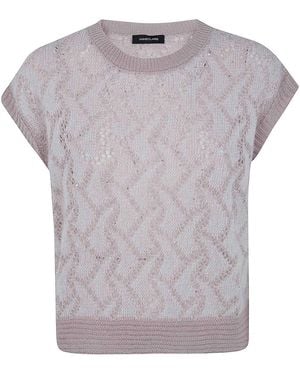 Anneclaire Short Sleeves Round Neck Sweater - Gray