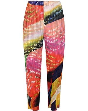 Pleats Please Issey Miyake Casual Trousers - Red