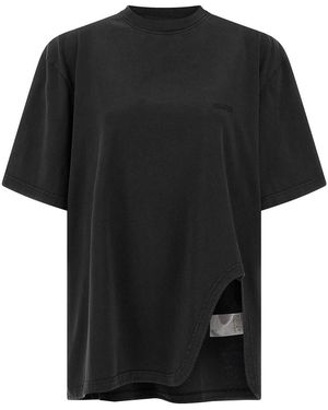 The Attico Shaped Split T-Shirt - Black