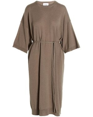 Nude Knit Long Dress - Natural
