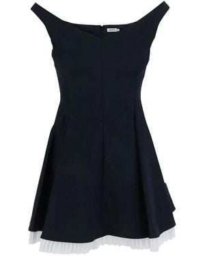 Jonathan Simkhai Off-Shoulder Mini Dress With Contrasting Hem - Blue