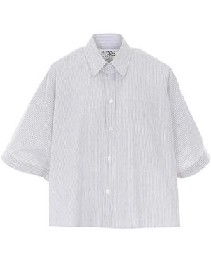 MM6 by Maison Margiela Oversize Cropped Shirt - White