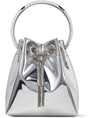 Jimmy Choo Bon Bon Metallic-Woven Cross-Body Bag - White
