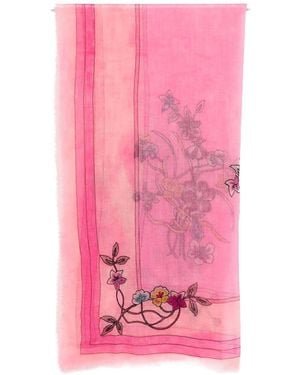 Faliero Sarti Sciarpa Con Ricami Floreali - Rosa