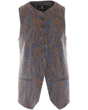 Etro Paisley Print Vest - Grey