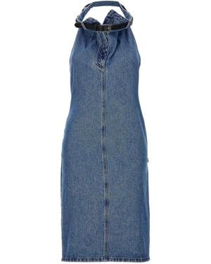 Coperni Belt Halter Neck Dress - Blue
