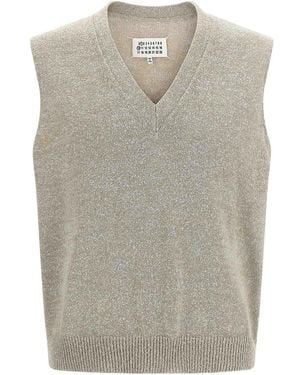 Maison Margiela Boucl Knit Vest - Grey