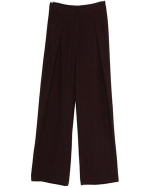Raquel Diniz Burgundy Wide-Leg Pants - Brown