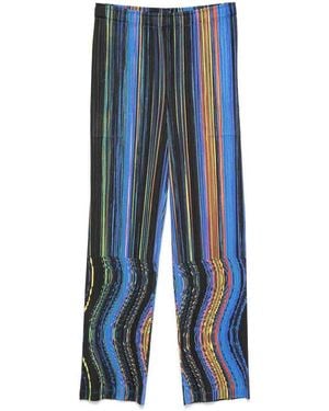 Pleats Please Issey Miyake Warp Trousers - Blue