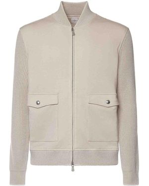 Eleventy Cotton And Linen Bomber Jacket - Natural