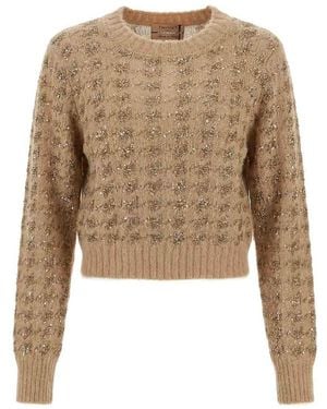 Twinset Round Neck Sweater - Natural